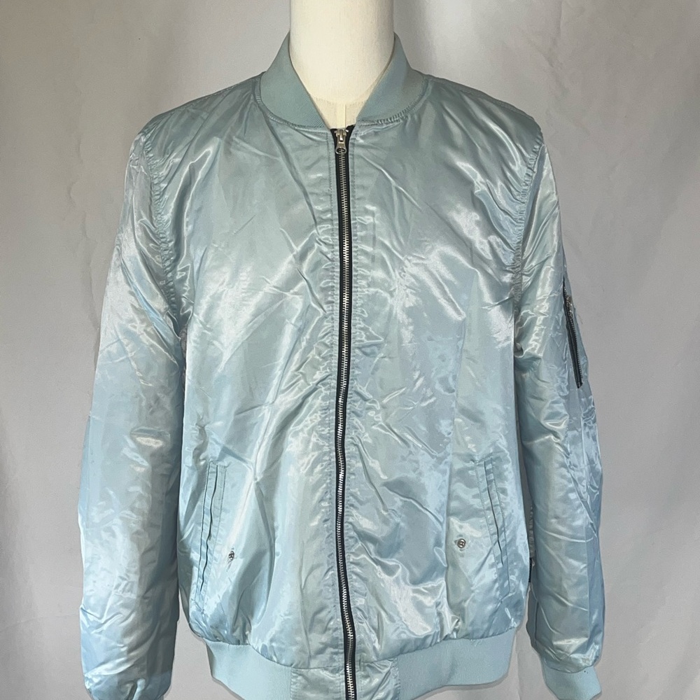 Men's Powder Blue Brooklyn Cloth Bomber Jacket